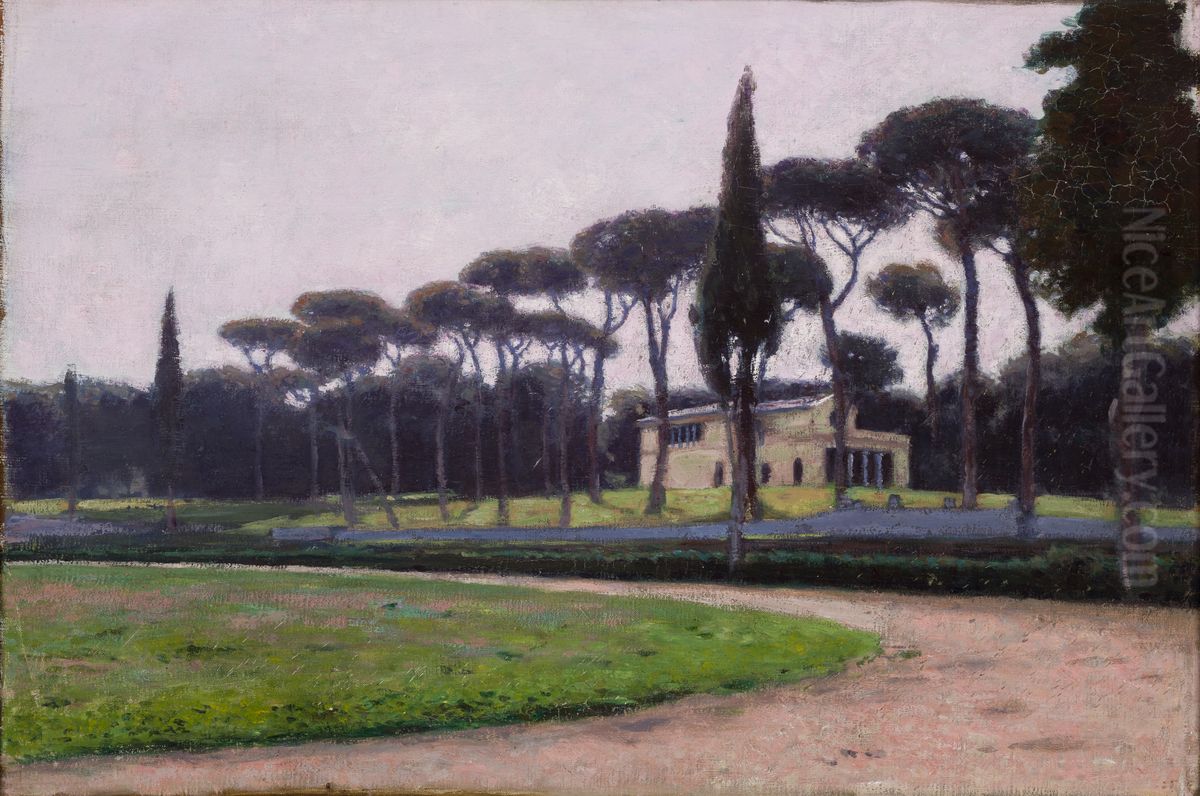 Villa Borghese in Rome Oil Painting by Aleksander Gierymski