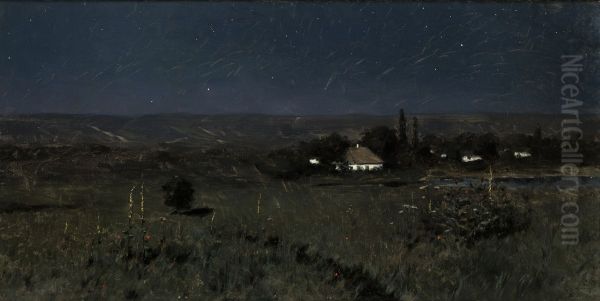 Ukrainian Night Oil Painting by Stanislaw Witkiewicz