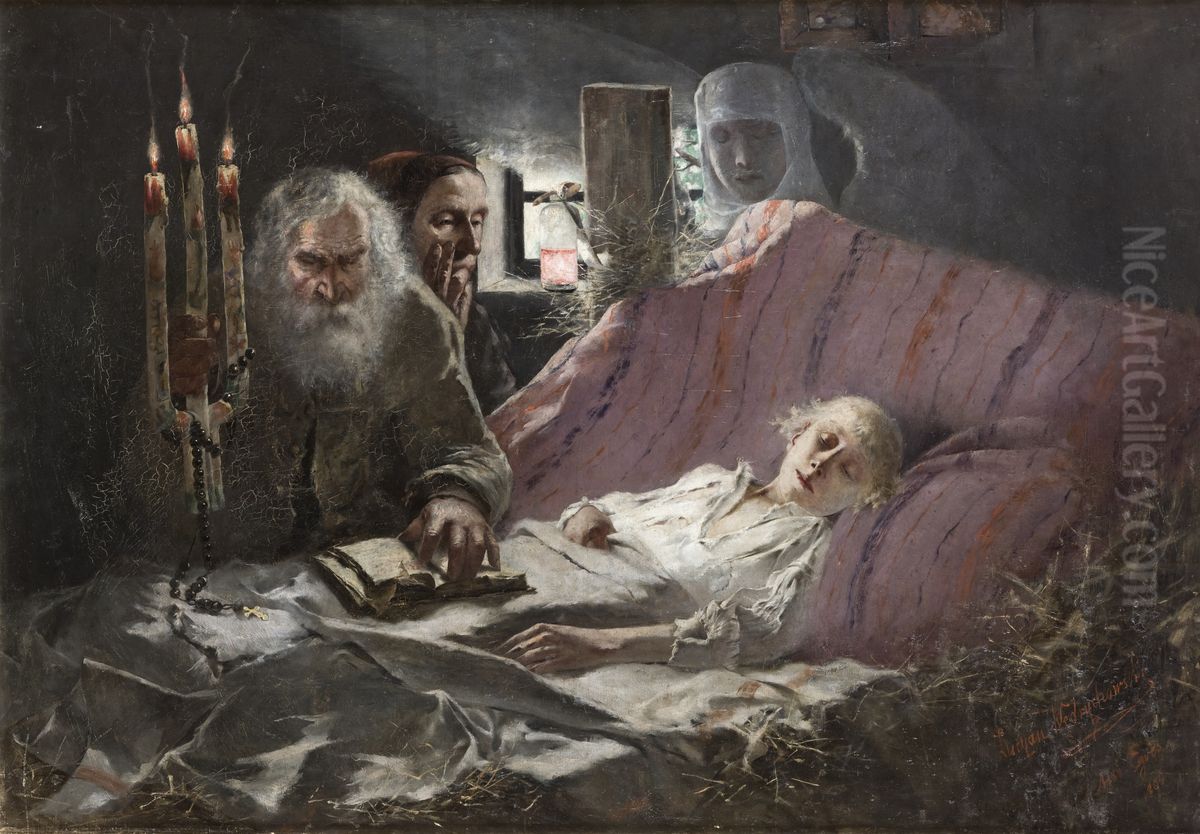 Znachor (Witch Doctor) Oil Painting by Lucjan Wedrychowski