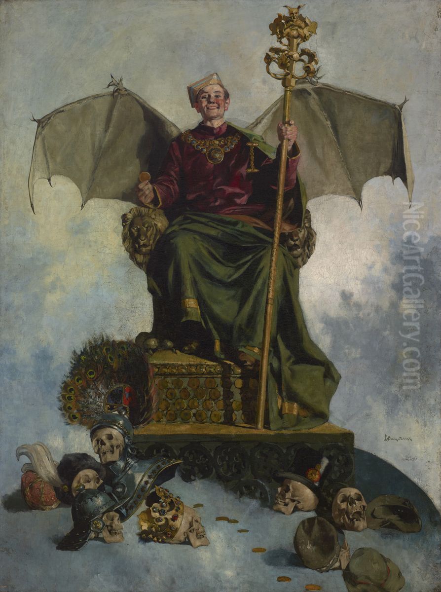 Alegory of Satan (Lord of the World) Oil Painting by Ludwik Stasiak