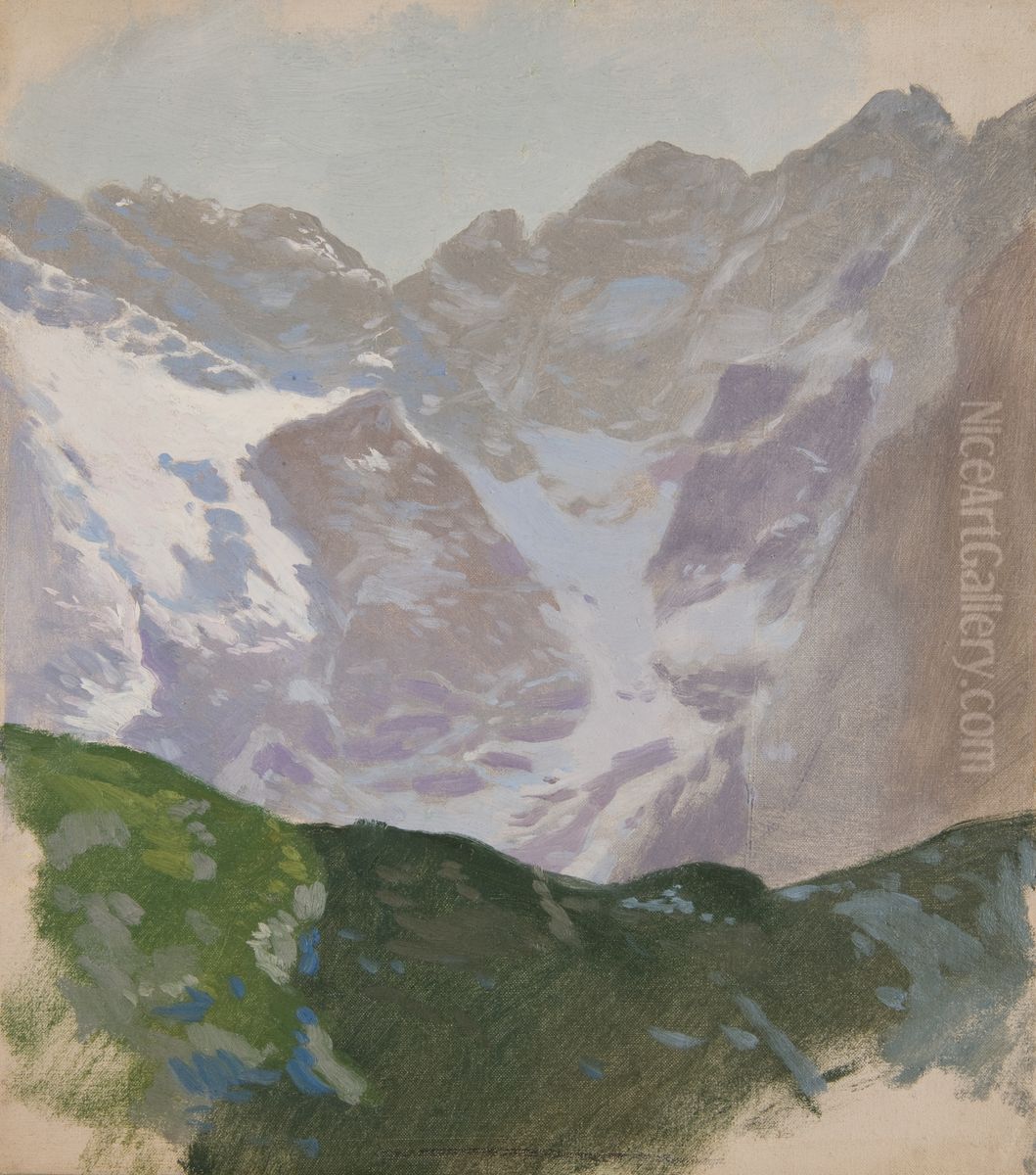 Mountain Landscape Oil Painting by Antoni Piotrowski