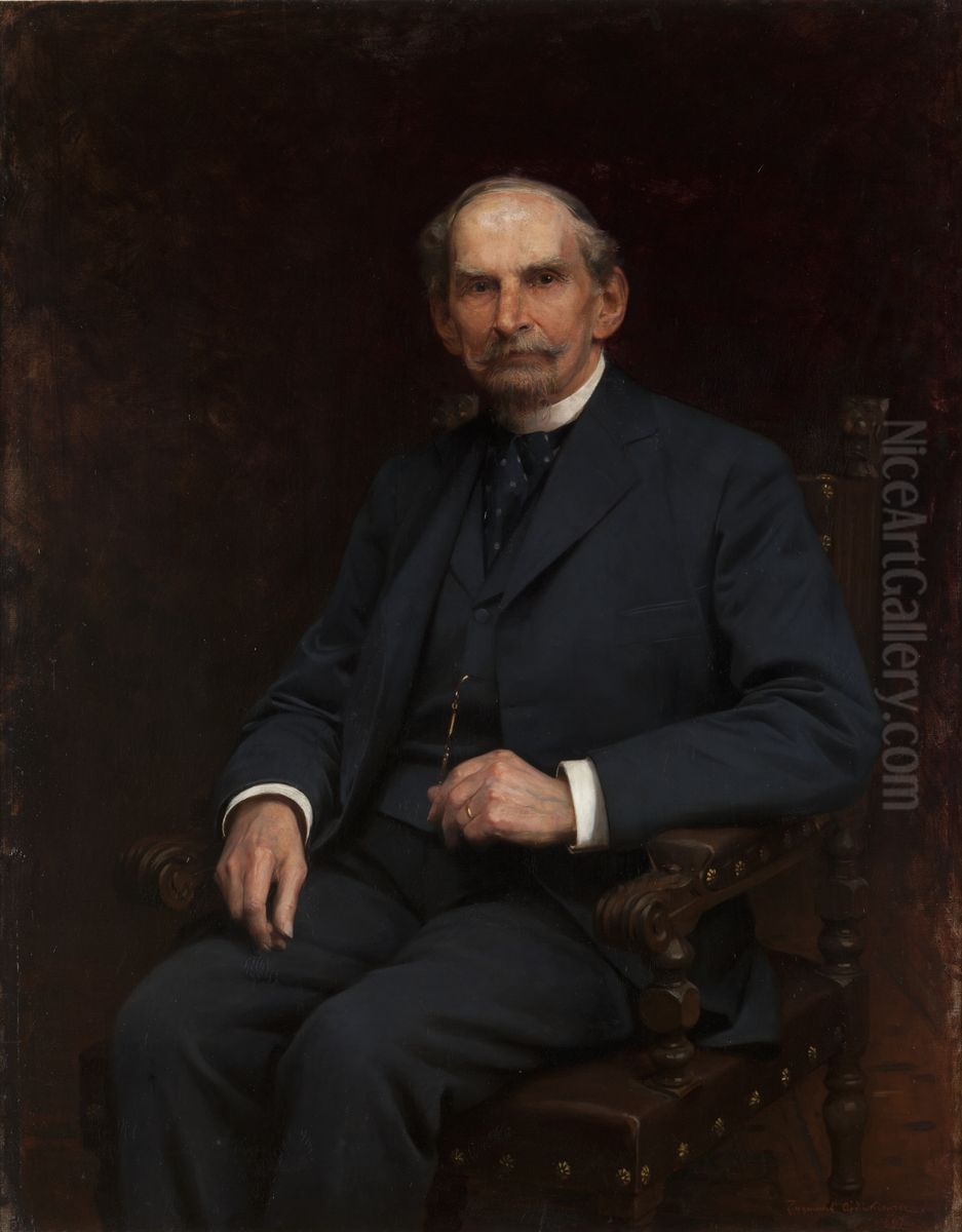Portrait of Florian Ziemialkowski Oil Painting by Zygmunt Ajdukiewicz