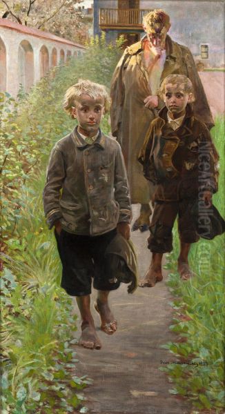 My Models Oil Painting by Jacek Malczewski