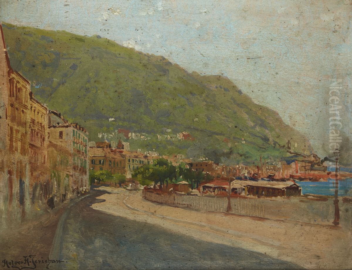 Castelmare (Castellamare) Oil Painting by Holger H. Jerichau