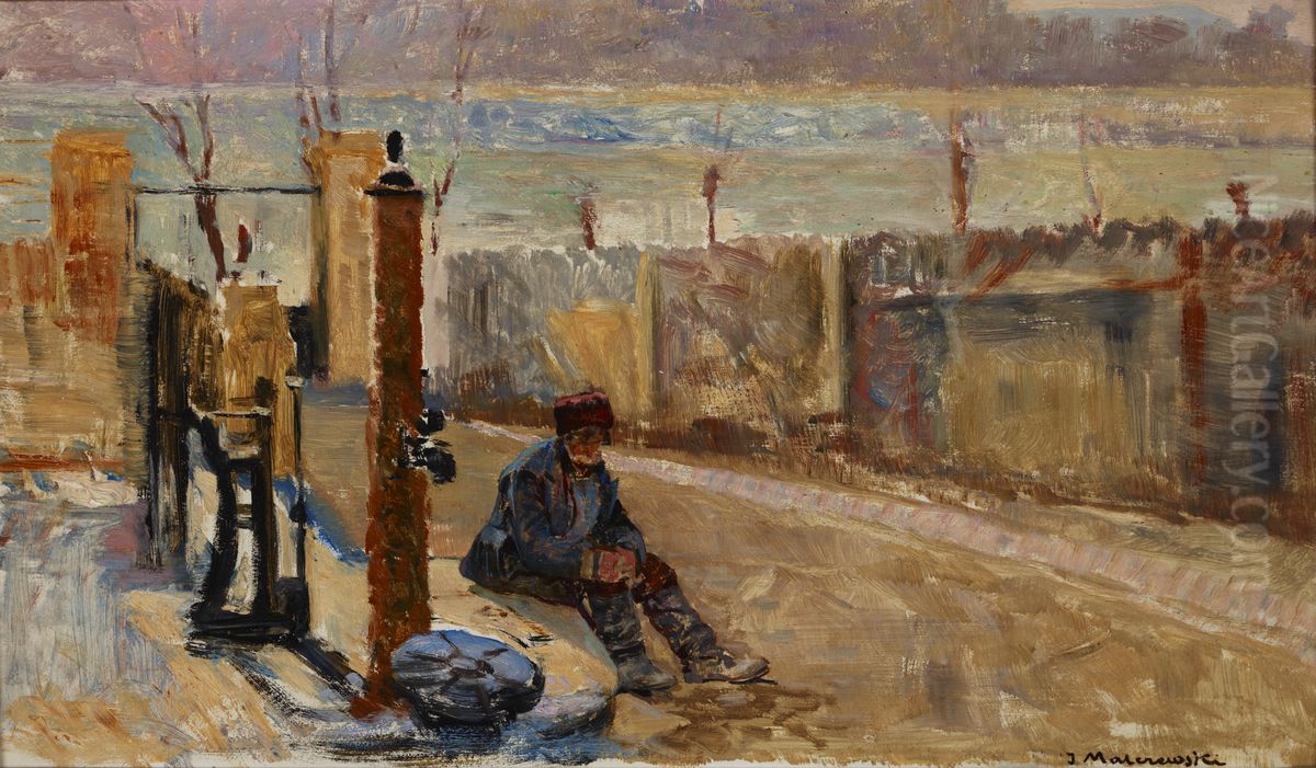 Bulwary nadwislanskie (Sybirak) Oil Painting by Jacek Malczewski