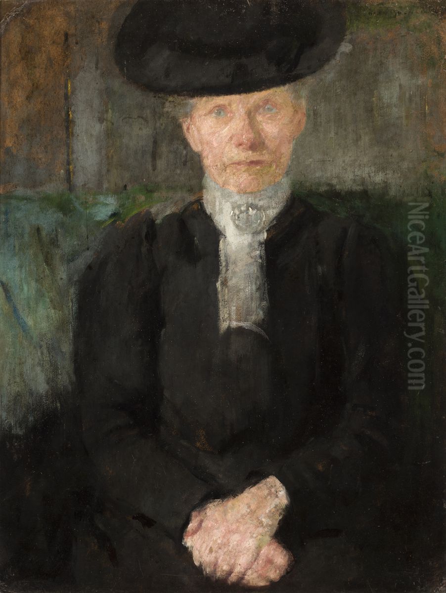 Portrait of Miss Deuringer Oil Painting by Olga Boznanska