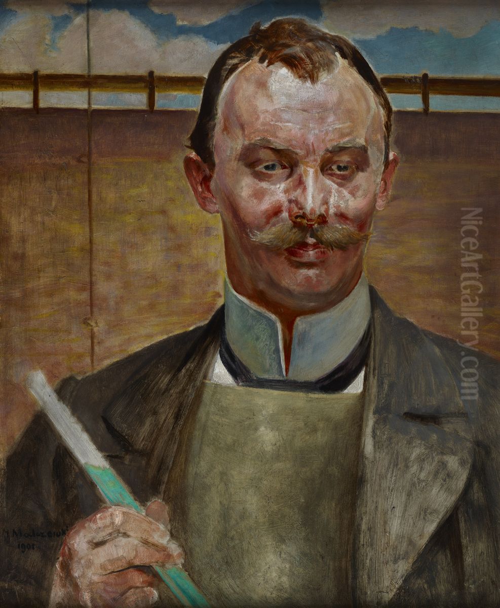 Portret Alfreda Stepka Oil Painting by Jacek Malczewski