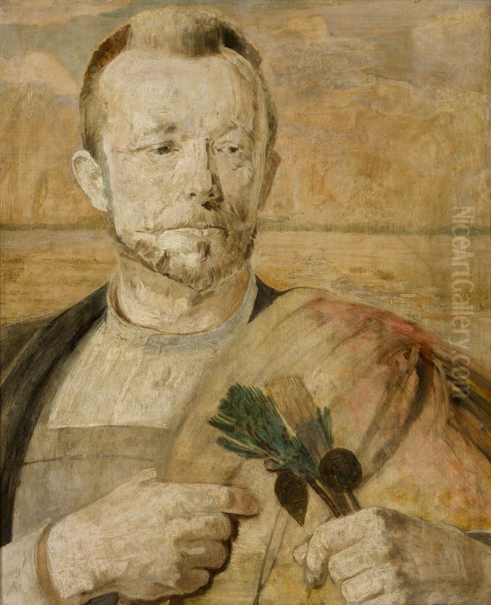 Portrait of Aleksander Mroczkowski Oil Painting by Jacek Malczewski