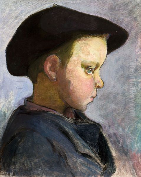 Study of a Boy Oil Painting by Wladyslaw Slewinski