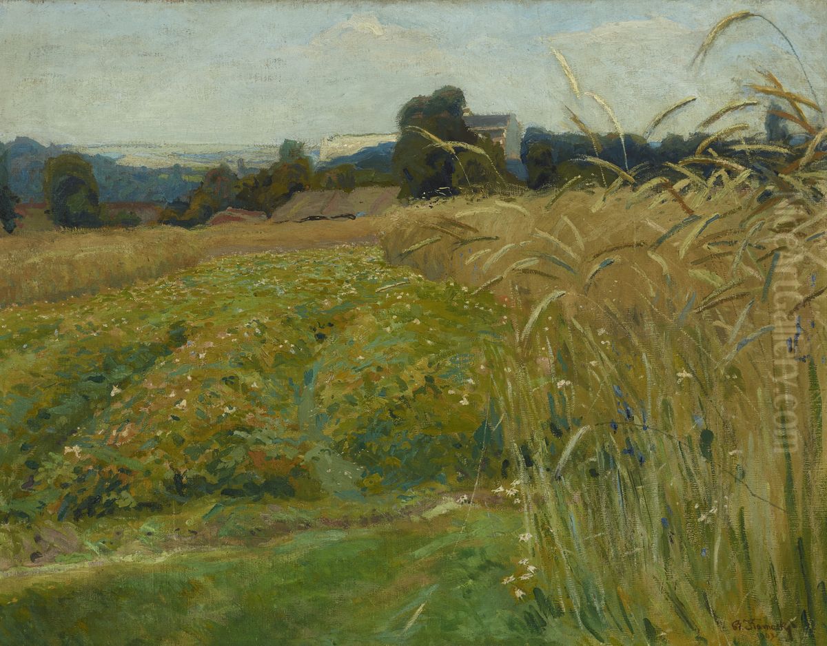 Landscape from the Vincity of Krakow Oil Painting by Stanislaw Kamocki