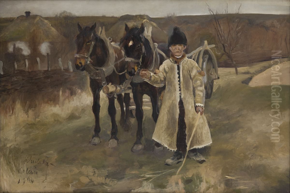 Polesie Oil Painting by Kazimierz Sichulski
