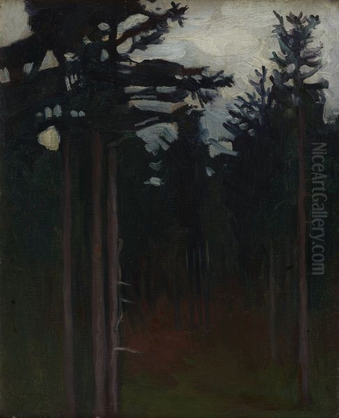 Inside the Forest Oil Painting by Jan Stanislawski