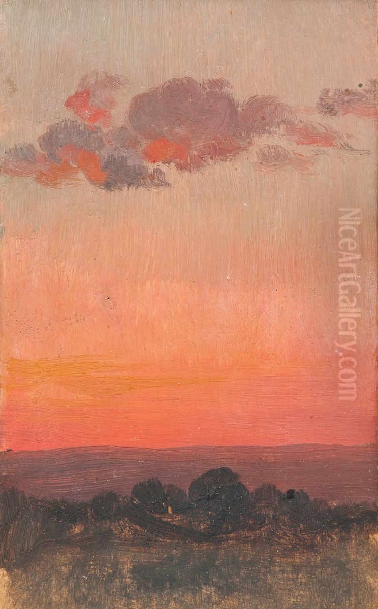Sunset Oil Painting by Jan Stanislawski