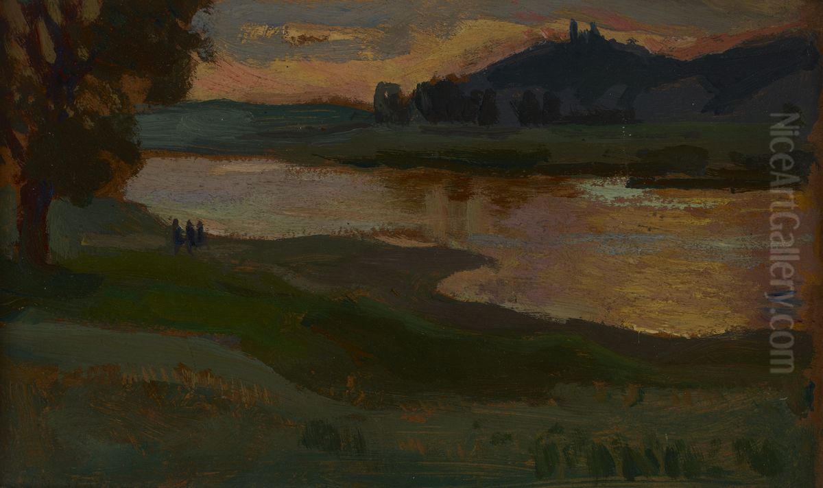 Bielany at Dusk Oil Painting by Jan Stanislawski