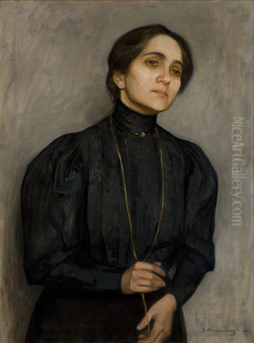 Portrait of Maria Feldman Oil Painting by Samuel Hirszenberg