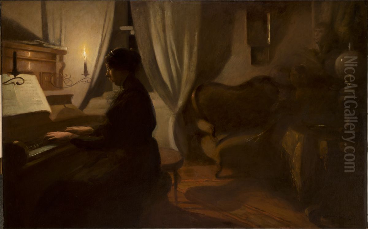 Old Song Oil Painting by Wlodzimierz Tetmajer Old Song Oil Painting by Wlodzimierz Tetmajer