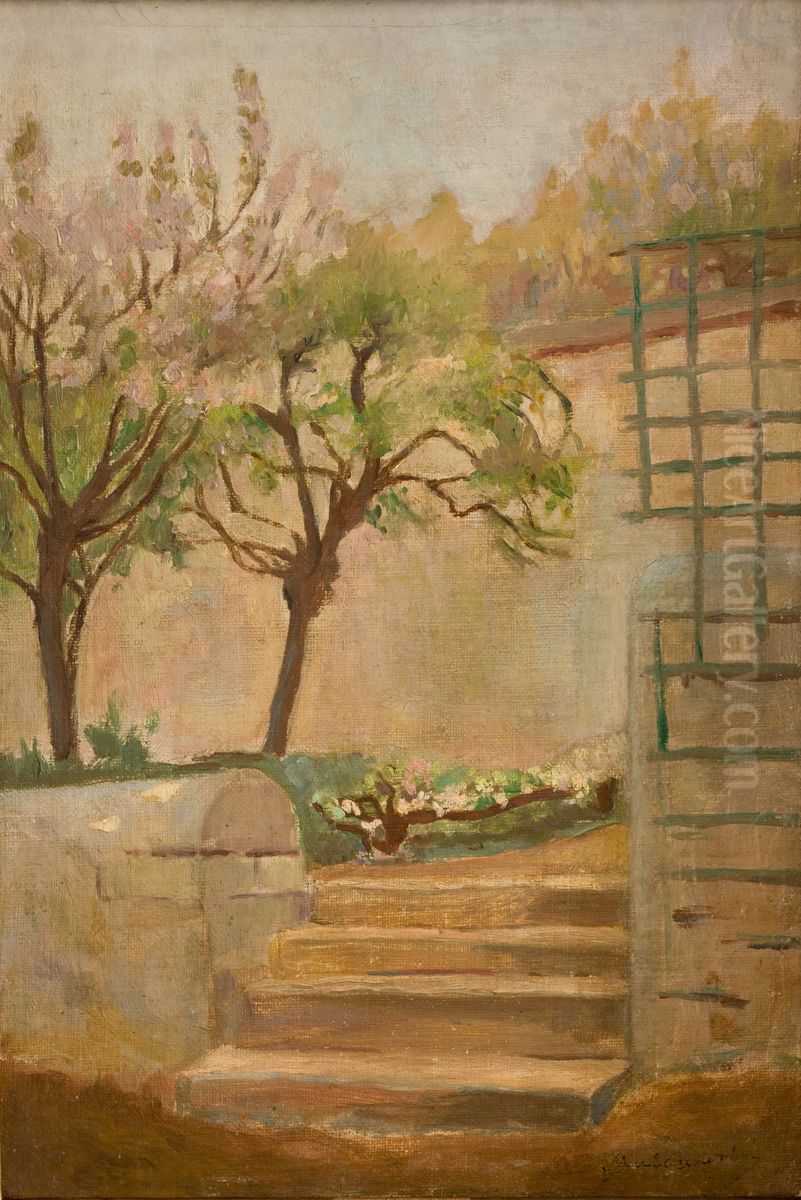 Landscape with Small Stairs Oil Painting by Jacek Malczewski