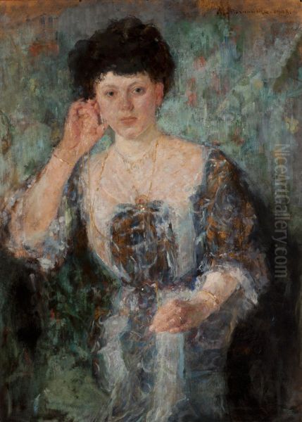 Portrait of Mrs Horain Oil Painting by Olga Boznanska