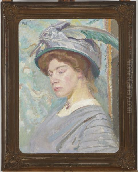 Portrait of Janina Stanislawska Oil Painting by Wojciech Weiss
