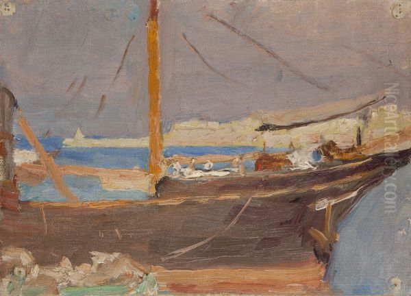 Malta (A Ship) Oil Painting by Jan Ciaglinski