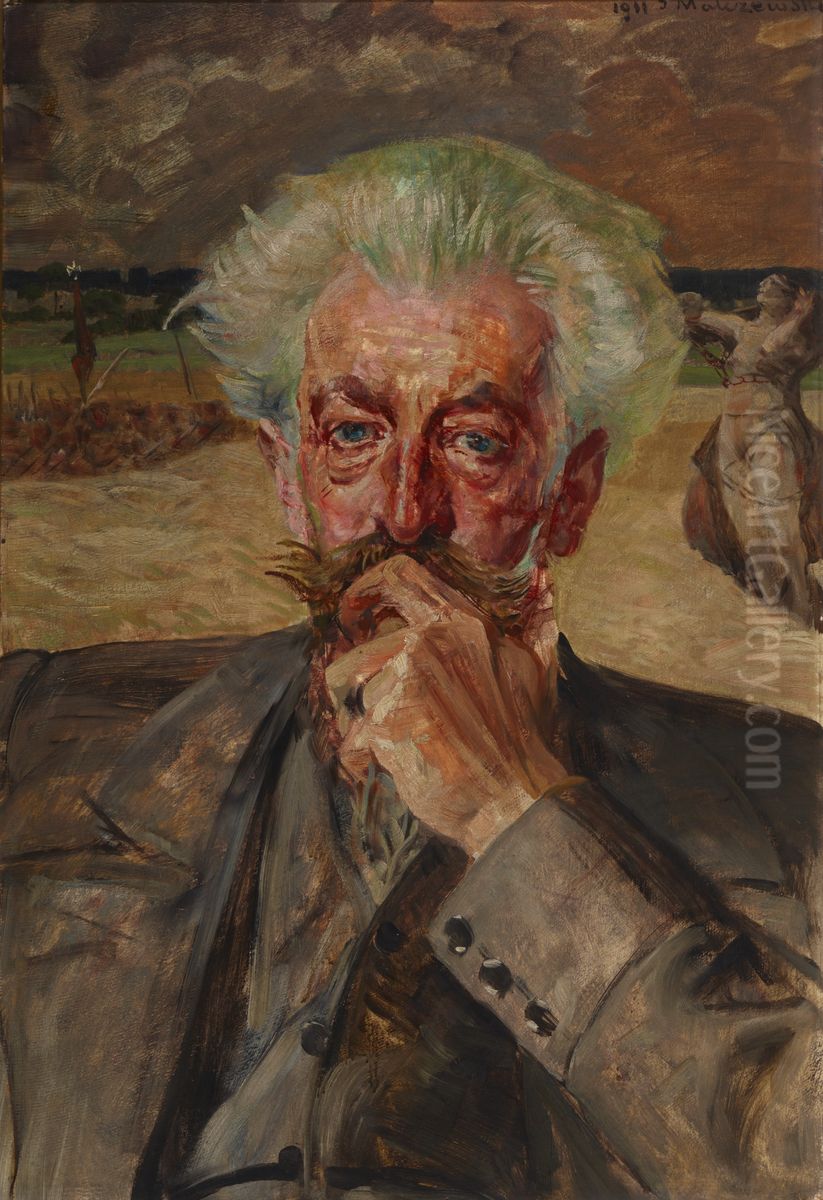 Portrait of Jaroslaw Odrowaz-Pieniazek Oil Painting by Jacek Malczewski