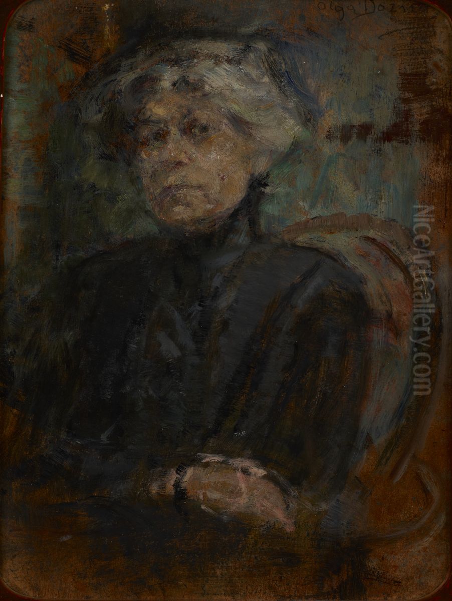 Portrait of Berta Dylion Oil Painting by Olga Boznanska