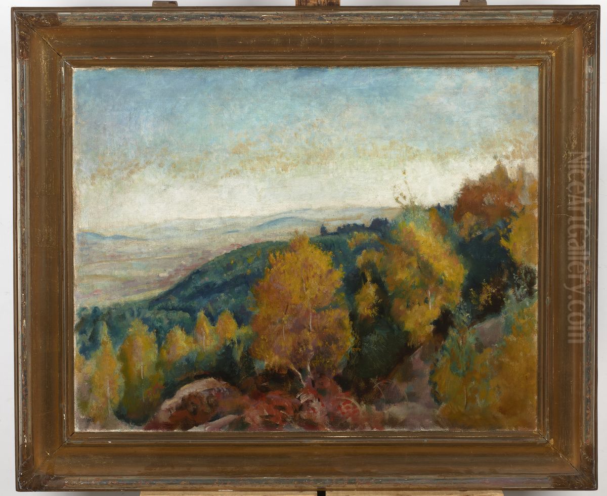 Autumn Landscape - Environs of Kalwaria Zebrzydowska Oil Painting by Wojciech Weiss