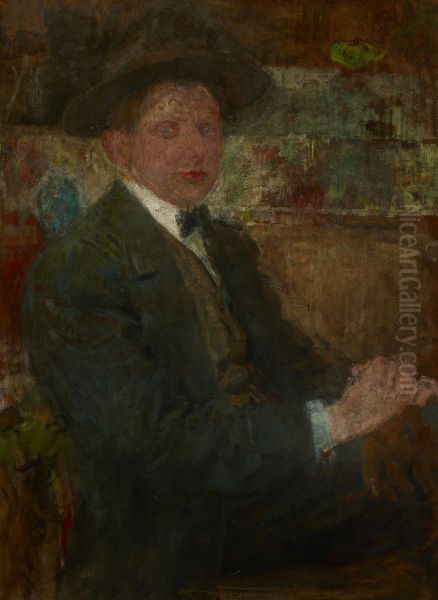 Portrait of a Man in a Hat Oil Painting by Olga Boznanska