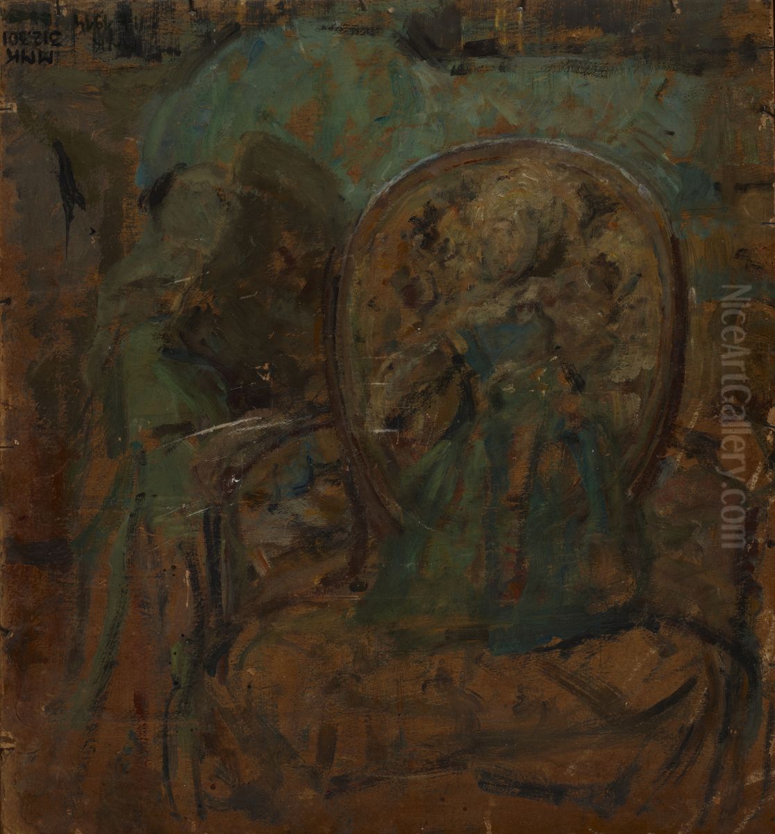 Still Life- two-sided painting Oil Painting by Olga Boznanska