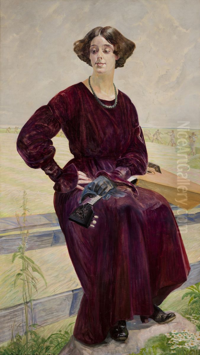 Skonczona piesn - portret Rozy Aleksandrowicz Oil Painting by Jacek Malczewski
