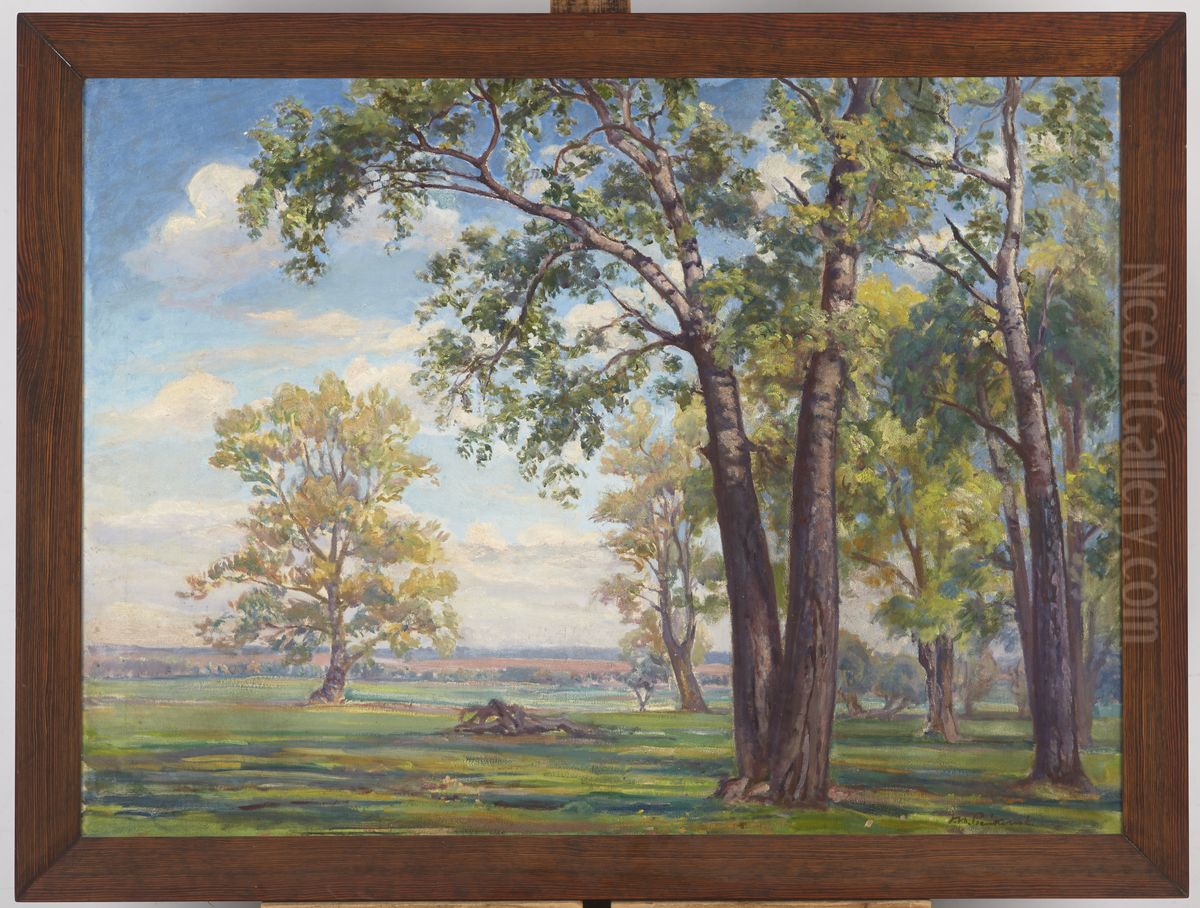 Forest Landscape Oil Painting by Ignacy Pienkowski