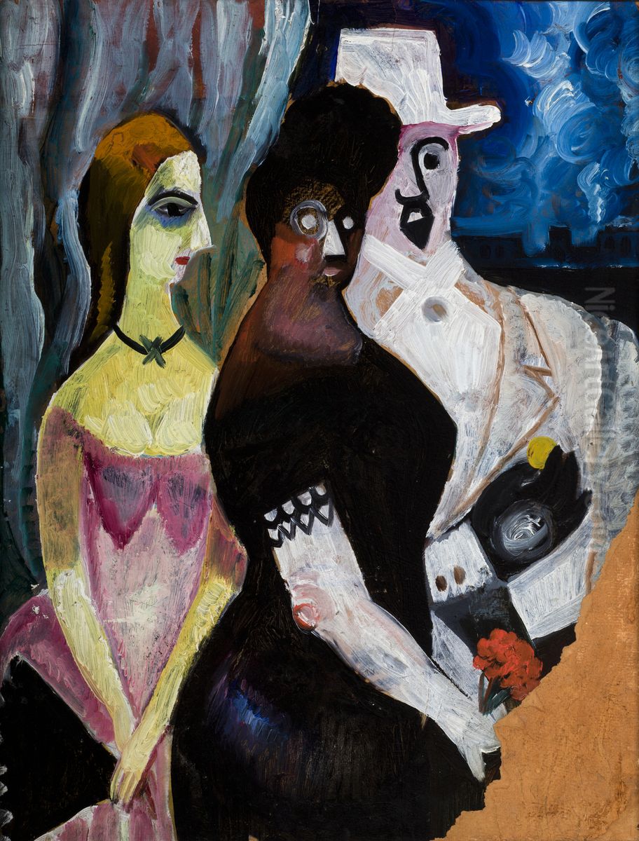 In the Box / Self-Portrait - two-sided painting Oil Painting by Zygmunt Waliszewski