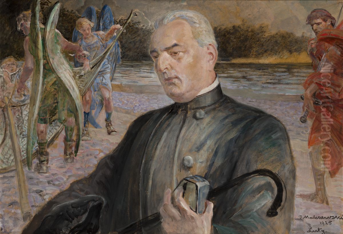 Portrait of the Reverend Jan Jasiak Oil Painting by Jacek Malczewski