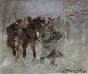 Uhlan Leading a Horse