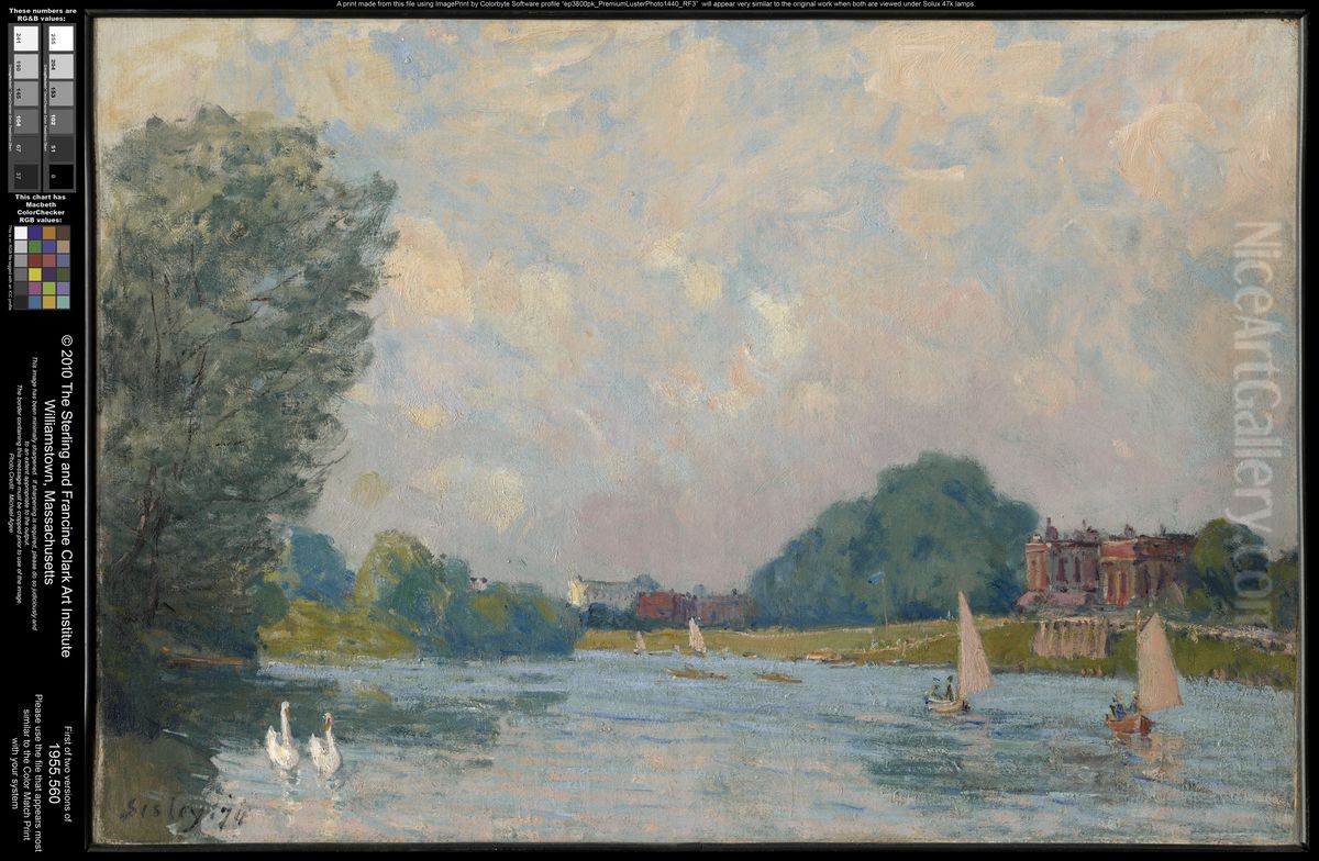 The Thames at Hampton Court Oil Painting by Alfred Sisley