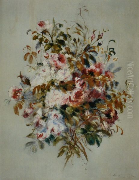 Bouquet de roses Oil Painting by Pierre-Auguste Renoir