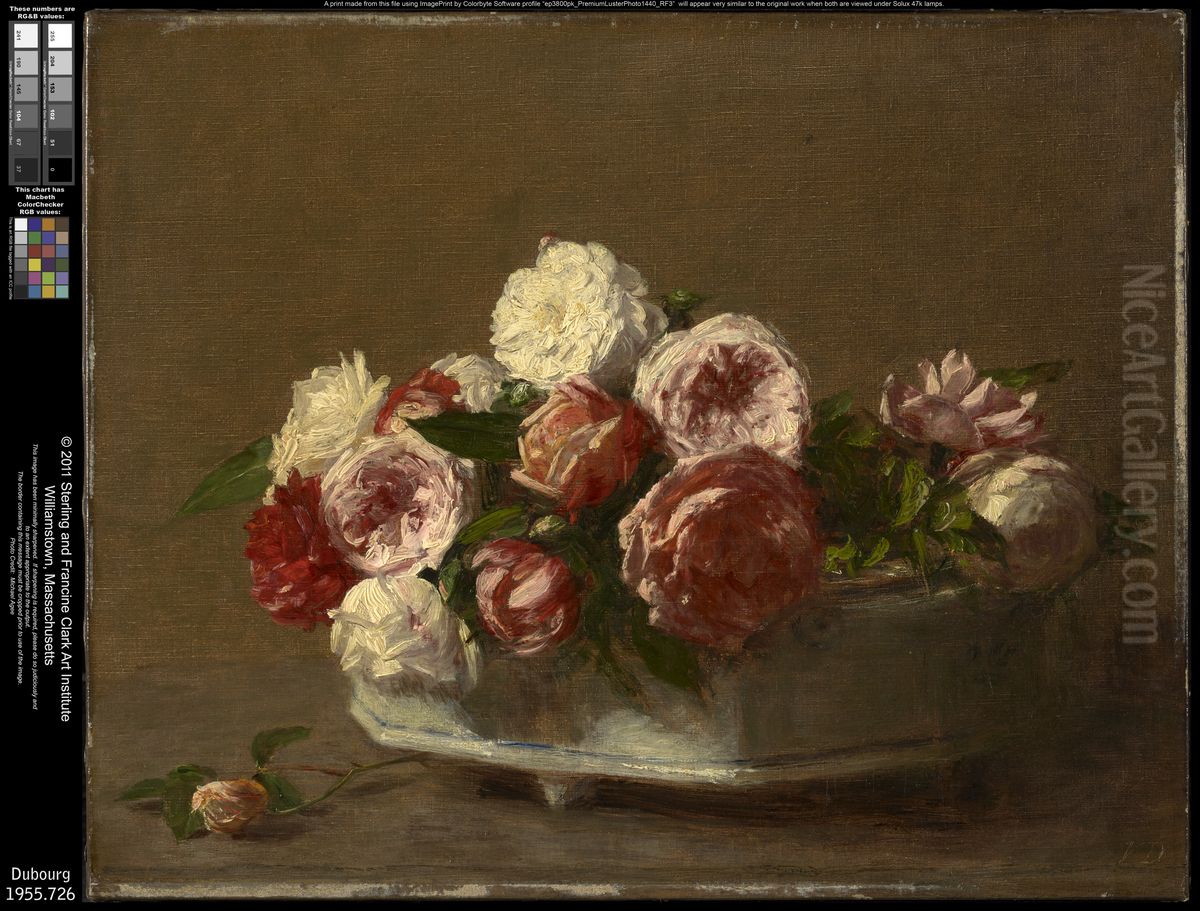 Roses in a Porcelain Planter Oil Painting by Victoria Dubourg