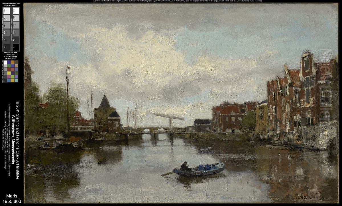 View of a Dutch City with the Schreierstoren in Amsterdam Oil Painting by Jacob Maris