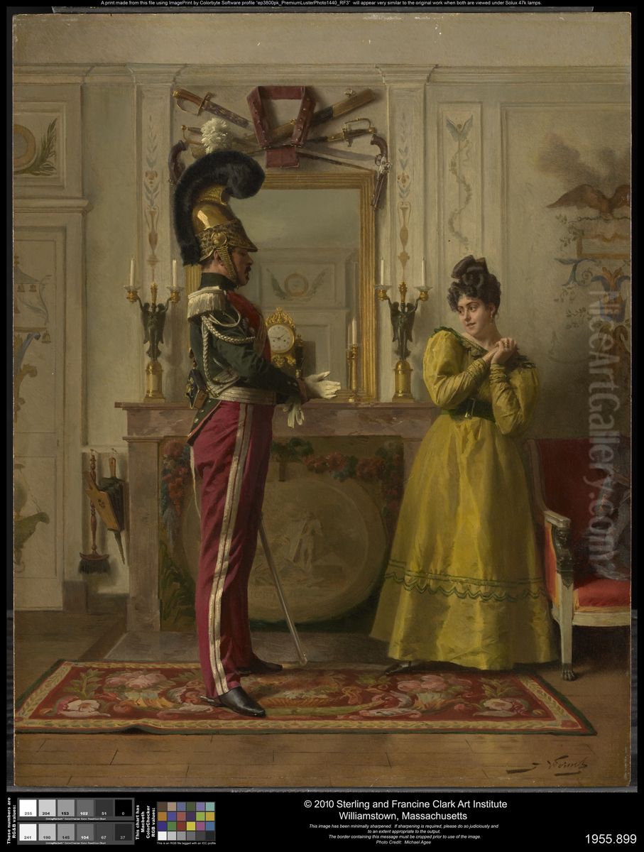 Departure for the Review Oil Painting by Jules Worms