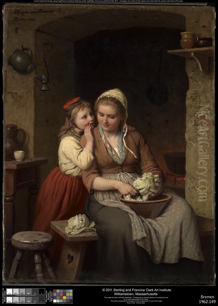 The Secret Oil Painting by Johann Georg Meyer
