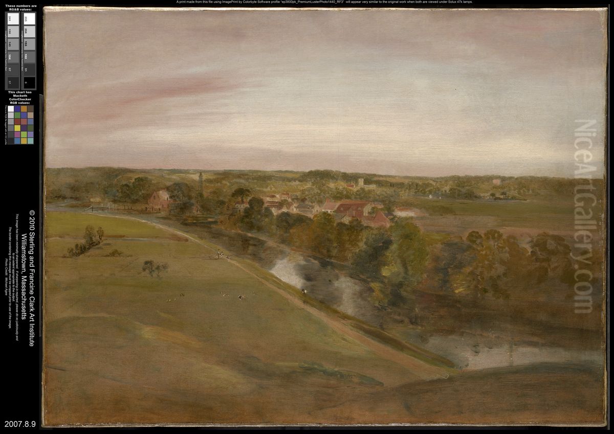 Stratford Saint Mary from the Coombs Oil Painting by John Constable