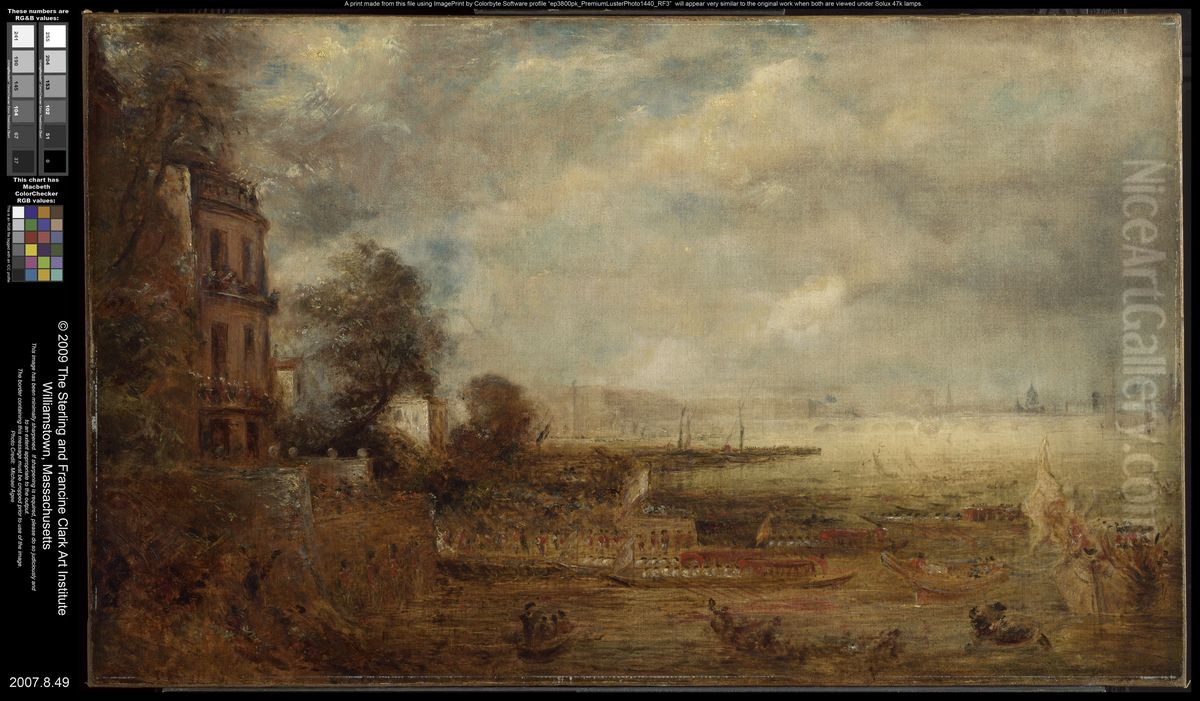 Waterloo Bridge Seen from Whitehall Stairs Oil Painting by John Constable