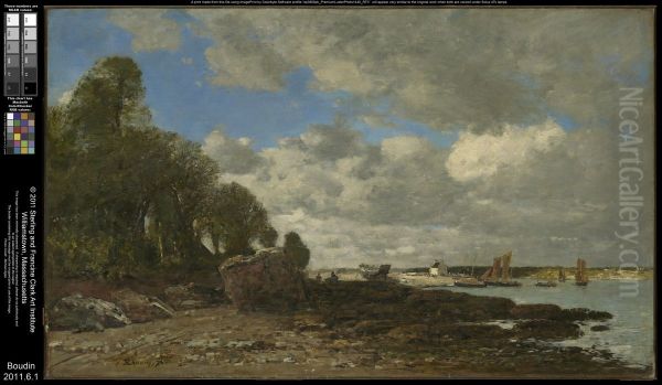 Plougastel, the Ferry Crossing Oil Painting by Eugene Louis Boudin