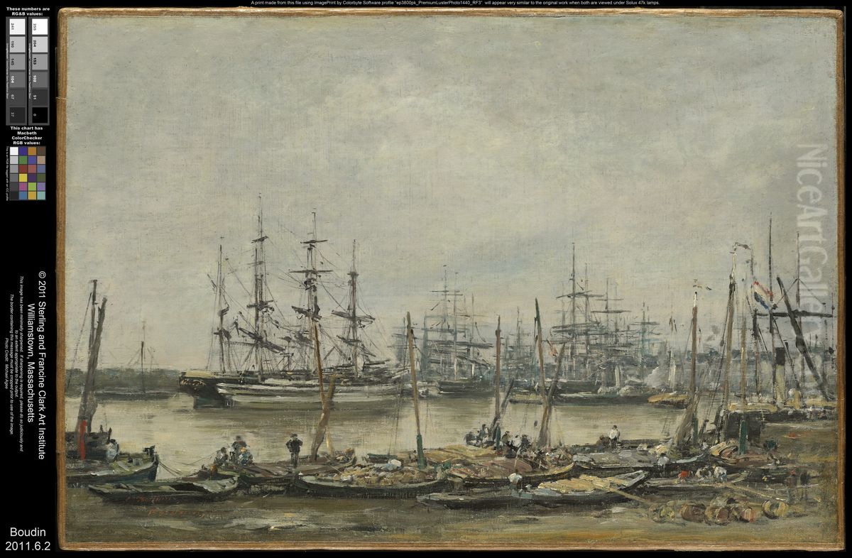 Bordeaux, the Quais Oil Painting by Eugene Louis Boudin