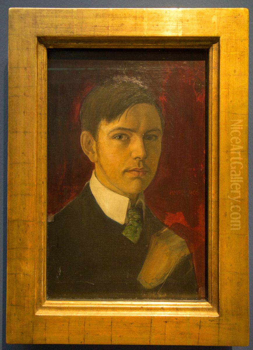 Selbstbildnis Oil Painting by August Macke
