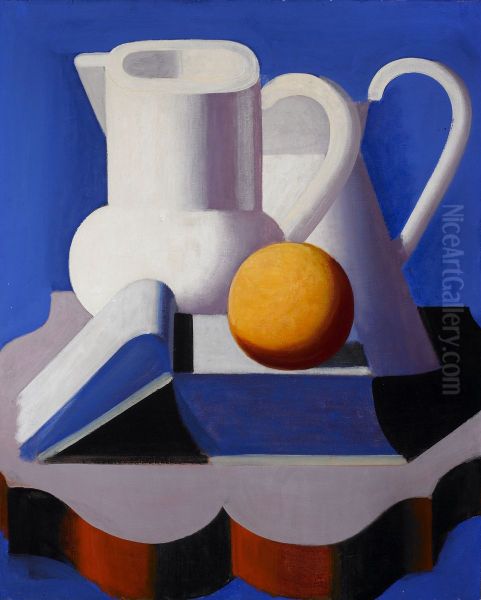Opstilling med kander Oil Painting by Vilhelm Lundstrom