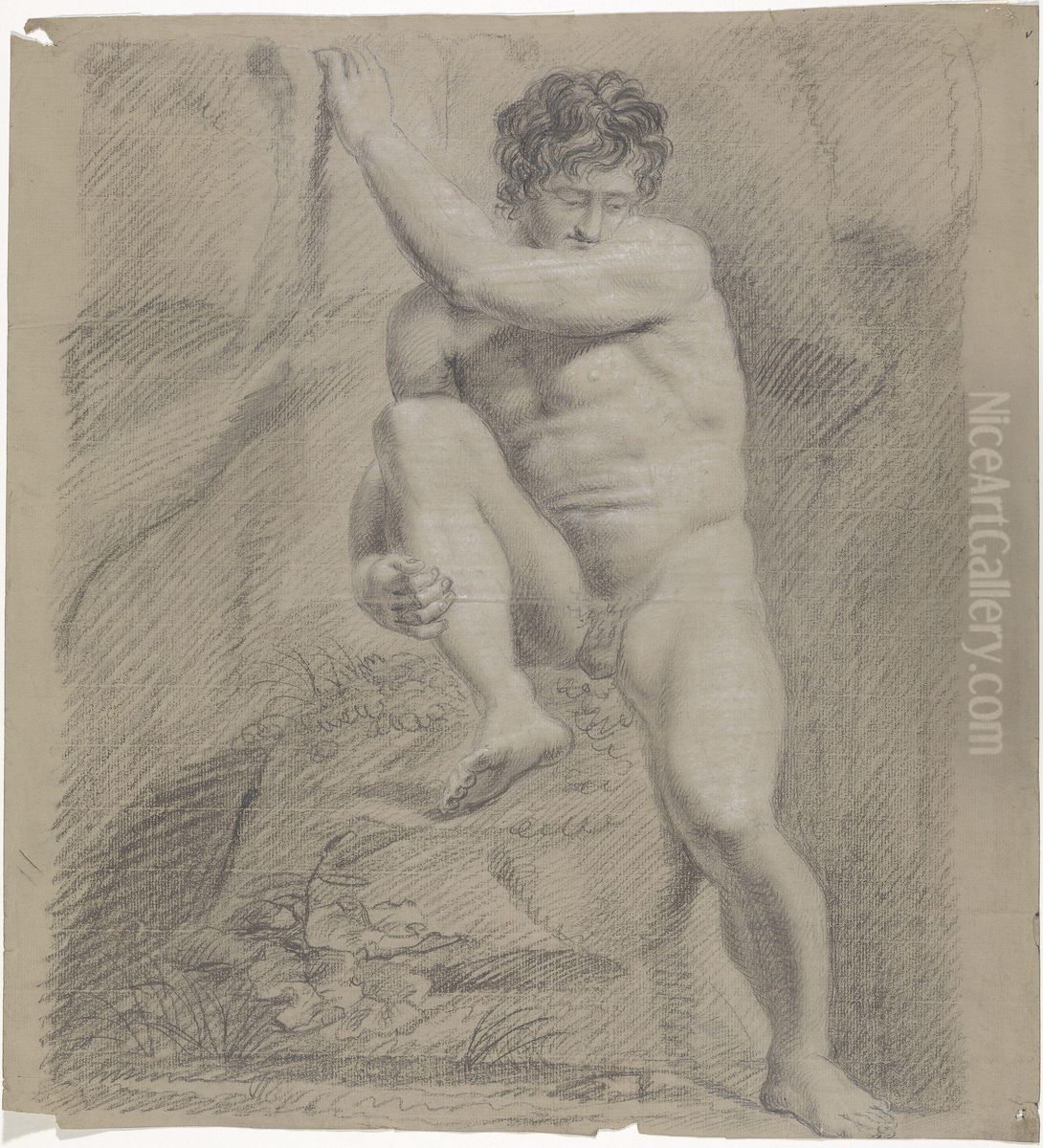 Sittende mannsakt Oil Painting by Johan Wilhelm Ludwig Dahl
