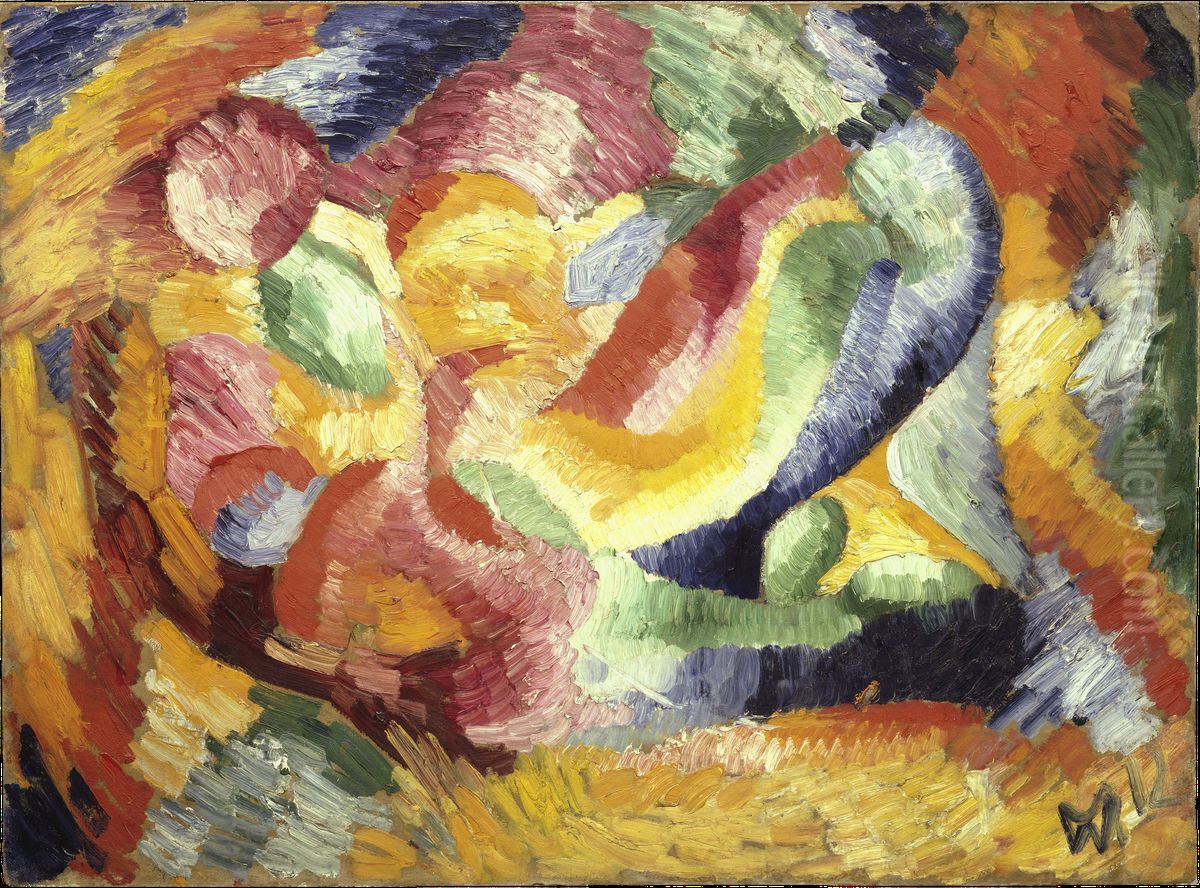 Astrale Komposition VI Oil Painting by Wilhelm Morgner