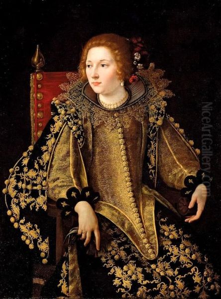 Portrait of a seated lady (senora Caterina Savelli?) Oil Painting by Artemisia Gentileschi