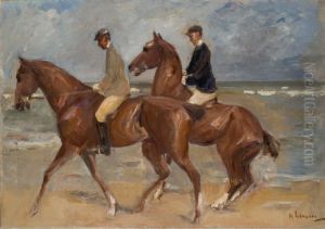 Two Riders on the Beach to the left